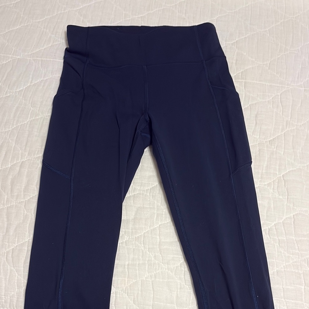 Navy Blue High-Waisted Leggings